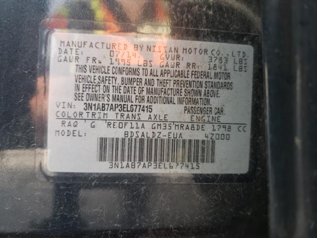 Photo 9 VIN: 3N1AB7AP3EL677415 - NISSAN SENTRA S 