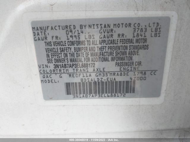 Photo 8 VIN: 3N1AB7AP3EL688172 - NISSAN SENTRA 