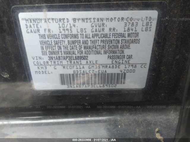 Photo 8 VIN: 3N1AB7AP3EL689502 - NISSAN SENTRA 