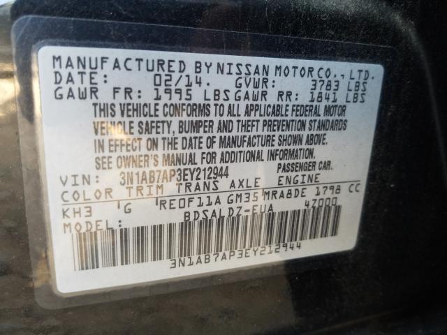 Photo 9 VIN: 3N1AB7AP3EY212944 - NISSAN SENTRA S 