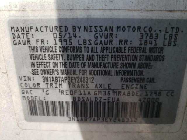 Photo 11 VIN: 3N1AB7AP3EY248312 - NISSAN SENTRA S 