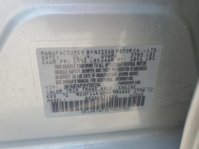 Photo 12 VIN: 3N1AB7AP3EY260704 - NISSAN SENTRA S 