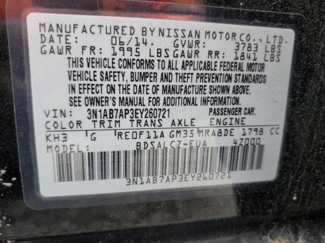 Photo 11 VIN: 3N1AB7AP3EY260721 - NISSAN SENTRA S 