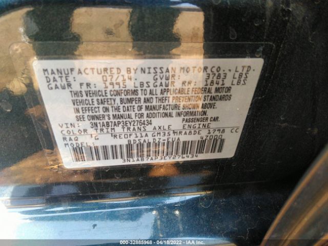 Photo 8 VIN: 3N1AB7AP3EY276434 - NISSAN SENTRA 