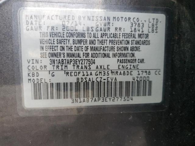 Photo 11 VIN: 3N1AB7AP3EY277504 - NISSAN SENTRA S 