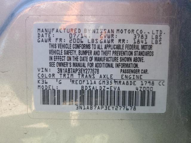 Photo 11 VIN: 3N1AB7AP3EY277678 - NISSAN SENTRA S 