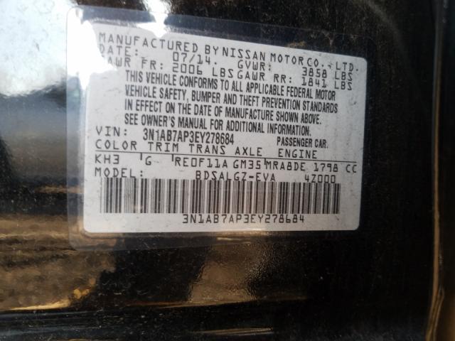 Photo 9 VIN: 3N1AB7AP3EY278684 - NISSAN SENTRA S 