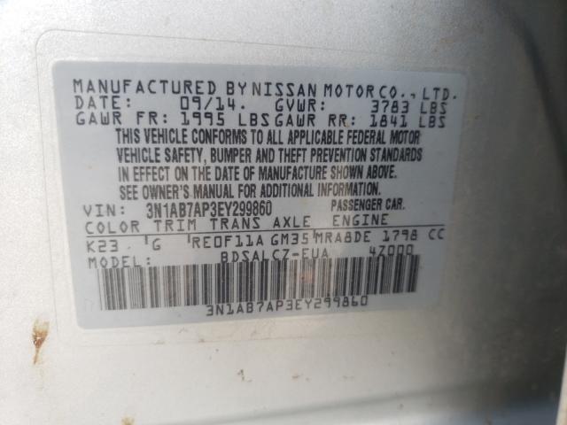 Photo 9 VIN: 3N1AB7AP3EY299860 - NISSAN SENTRA S 