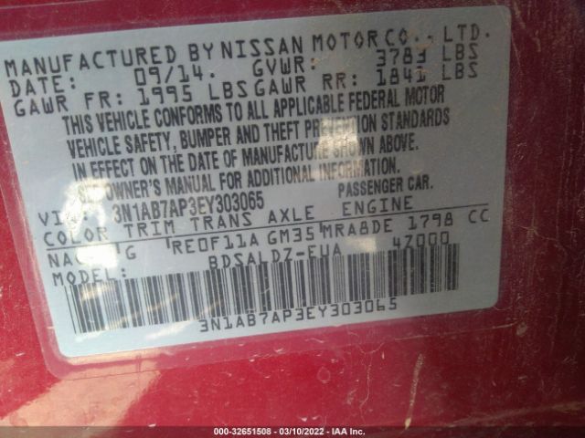 Photo 8 VIN: 3N1AB7AP3EY303065 - NISSAN SENTRA 