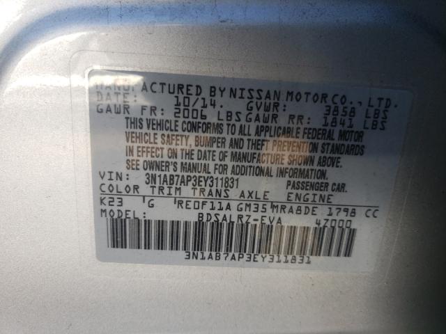 Photo 9 VIN: 3N1AB7AP3EY311831 - NISSAN SENTRA S 