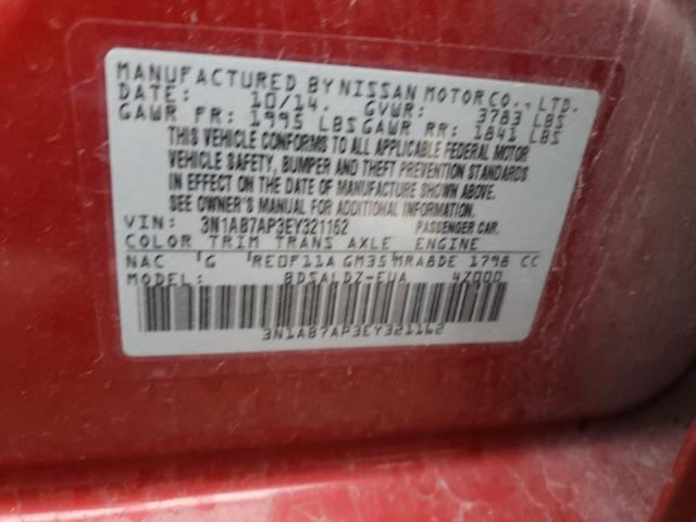 Photo 9 VIN: 3N1AB7AP3EY321162 - NISSAN SENTRA S 