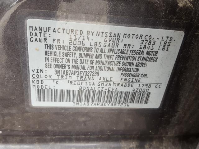 Photo 9 VIN: 3N1AB7AP3EY327236 - NISSAN SENTRA S 