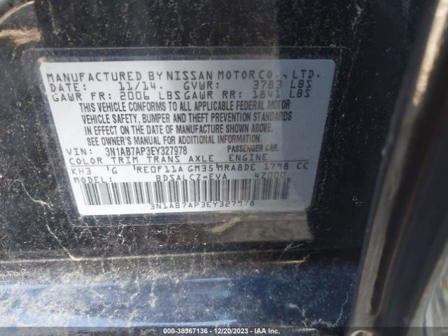 Photo 8 VIN: 3N1AB7AP3EY327978 - NISSAN SENTRA 