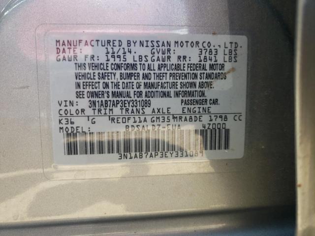 Photo 12 VIN: 3N1AB7AP3EY331089 - NISSAN SENTRA 