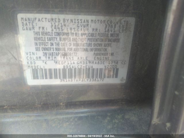 Photo 8 VIN: 3N1AB7AP3EY338172 - NISSAN SENTRA 