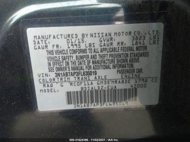 Photo 8 VIN: 3N1AB7AP3FL635019 - NISSAN SENTRA 