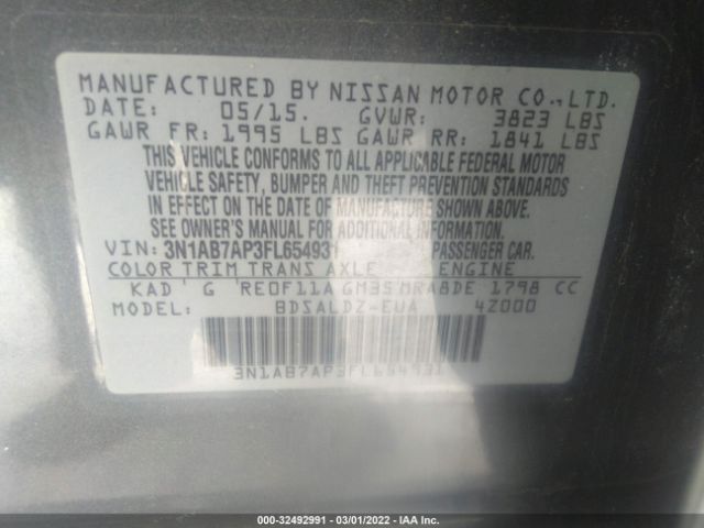 Photo 8 VIN: 3N1AB7AP3FL654931 - NISSAN SENTRA 