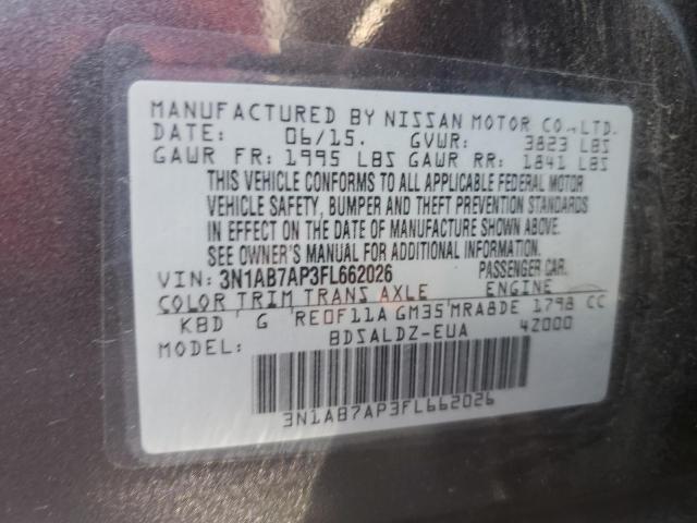 Photo 12 VIN: 3N1AB7AP3FL662026 - NISSAN SENTRA S 