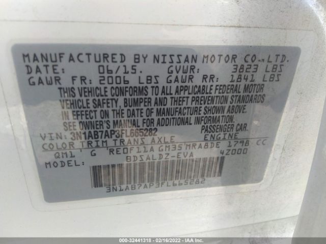 Photo 8 VIN: 3N1AB7AP3FL665282 - NISSAN SENTRA 