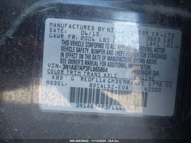 Photo 8 VIN: 3N1AB7AP3FL665864 - NISSAN SENTRA 