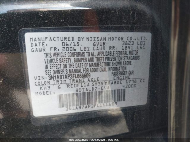 Photo 8 VIN: 3N1AB7AP3FL666609 - NISSAN SENTRA 