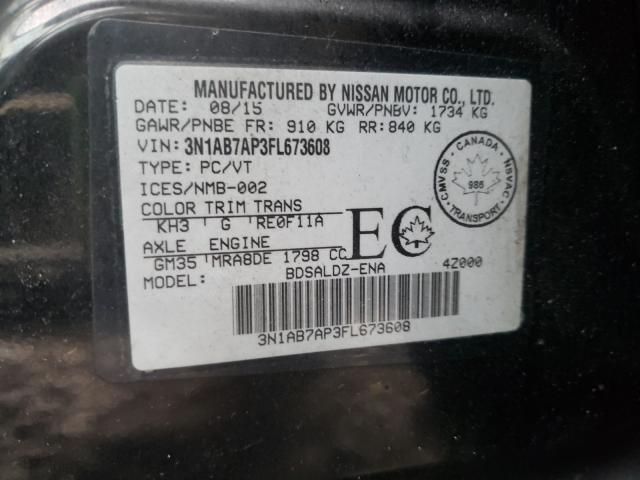 Photo 9 VIN: 3N1AB7AP3FL673608 - NISSAN SENTRA S 