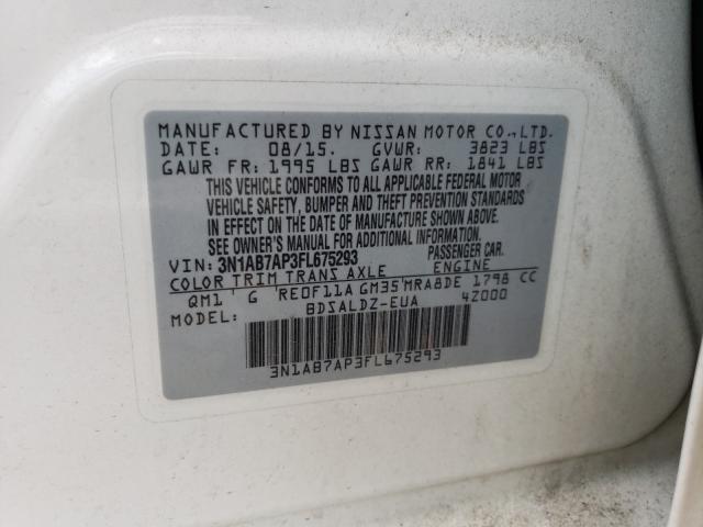 Photo 9 VIN: 3N1AB7AP3FL675293 - NISSAN SENTRA S 