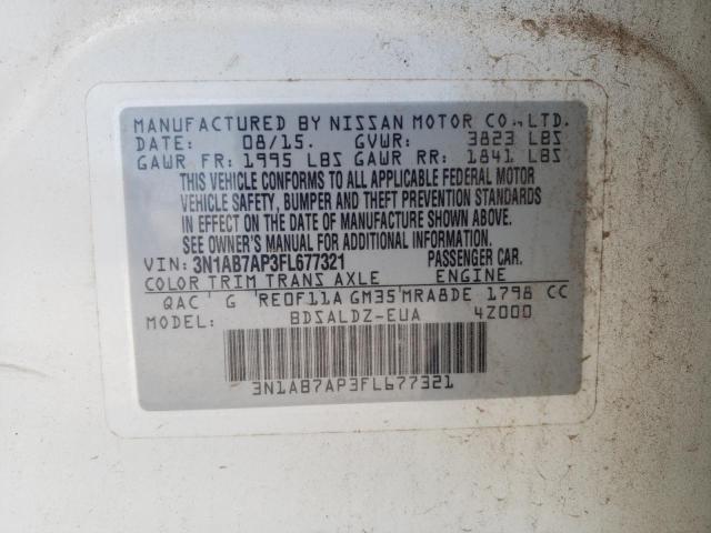 Photo 11 VIN: 3N1AB7AP3FL677321 - NISSAN SENTRA S 