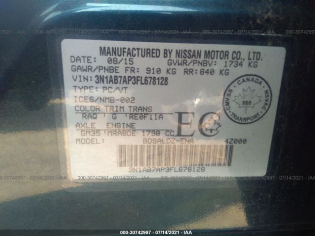 Photo 8 VIN: 3N1AB7AP3FL678128 - NISSAN SENTRA 