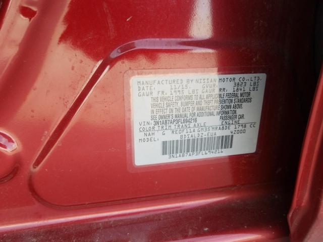 Photo 9 VIN: 3N1AB7AP3FL694216 - NISSAN SENTRA S 