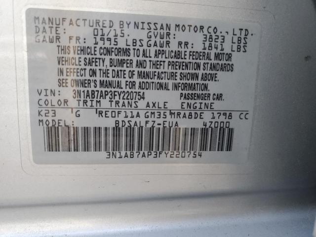 Photo 12 VIN: 3N1AB7AP3FY220754 - NISSAN SENTRA 