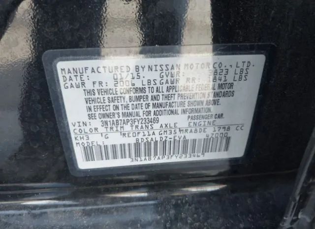 Photo 8 VIN: 3N1AB7AP3FY233469 - NISSAN SENTRA 