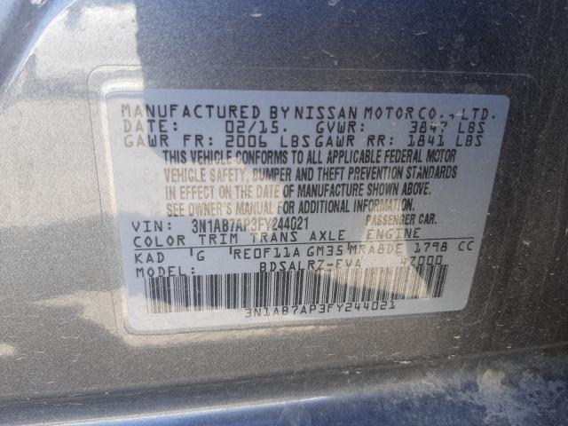 Photo 9 VIN: 3N1AB7AP3FY244021 - NISSAN SENTRA S 