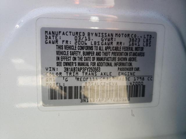 Photo 11 VIN: 3N1AB7AP3FY250563 - NISSAN SENTRA S 