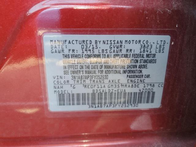 Photo 9 VIN: 3N1AB7AP3FY252930 - NISSAN SENTRA S 