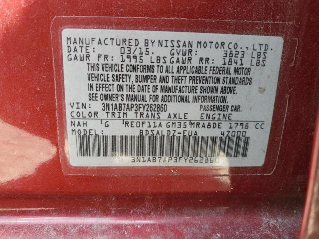 Photo 12 VIN: 3N1AB7AP3FY262860 - NISSAN SENTRA S 