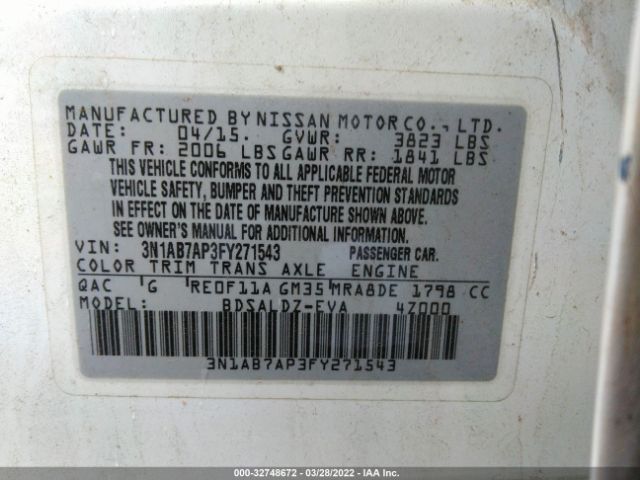 Photo 8 VIN: 3N1AB7AP3FY271543 - NISSAN SENTRA 