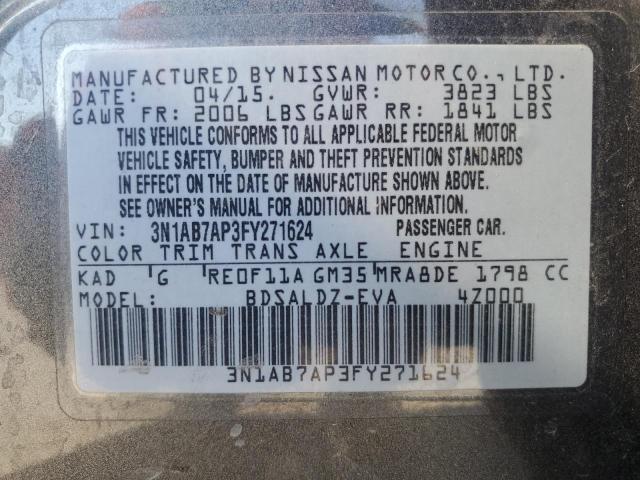 Photo 11 VIN: 3N1AB7AP3FY271624 - NISSAN SENTRA S 