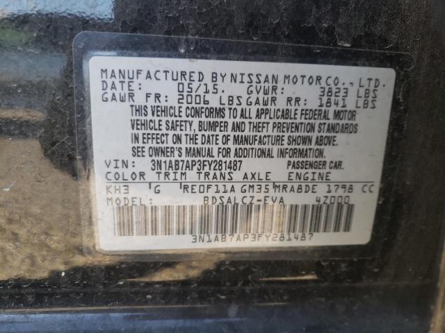 Photo 11 VIN: 3N1AB7AP3FY281487 - NISSAN SENTRA S 