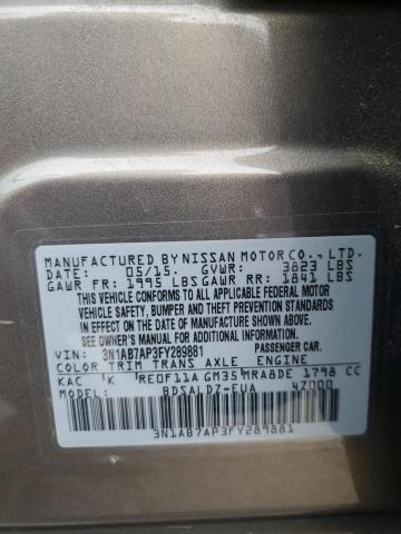 Photo 11 VIN: 3N1AB7AP3FY289881 - NISSAN SENTRA 