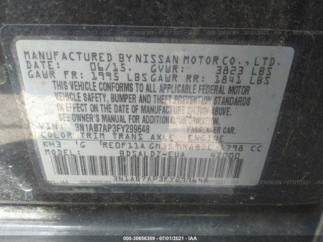 Photo 8 VIN: 3N1AB7AP3FY299648 - NISSAN SENTRA 