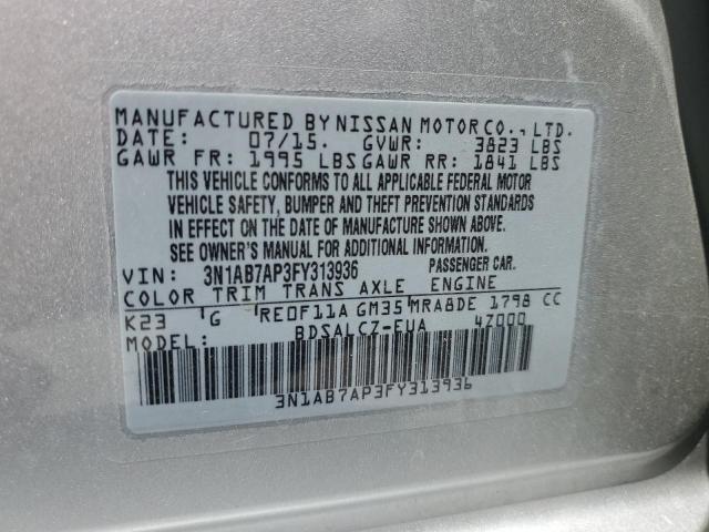 Photo 11 VIN: 3N1AB7AP3FY313936 - NISSAN SENTRA S 