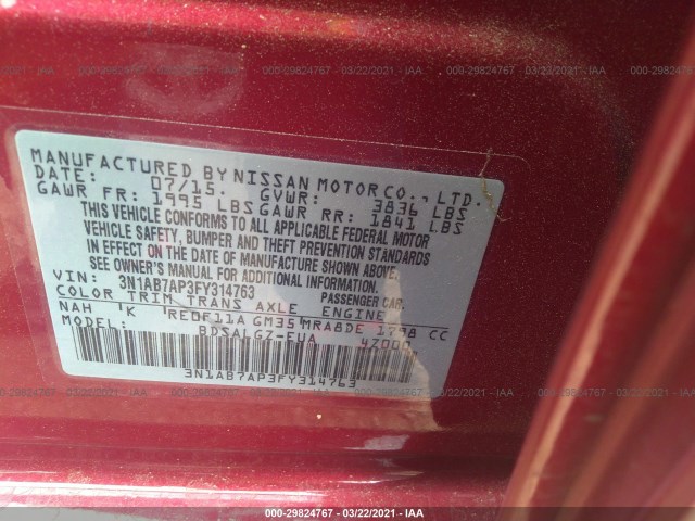 Photo 8 VIN: 3N1AB7AP3FY314763 - NISSAN SENTRA 