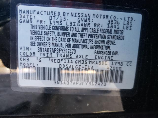 Photo 9 VIN: 3N1AB7AP3FY317470 - NISSAN SENTRA S 