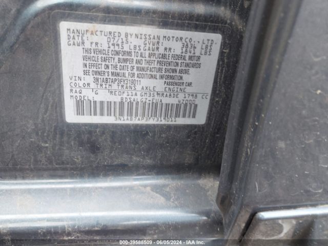 Photo 8 VIN: 3N1AB7AP3FY319011 - NISSAN SENTRA 