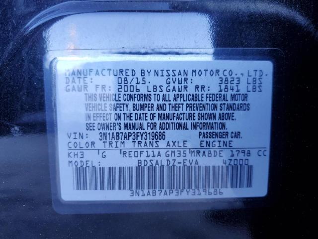 Photo 11 VIN: 3N1AB7AP3FY319686 - NISSAN SENTRA S 