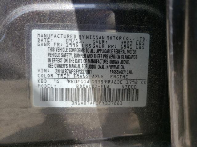 Photo 9 VIN: 3N1AB7AP3FY337881 - NISSAN SENTRA S 