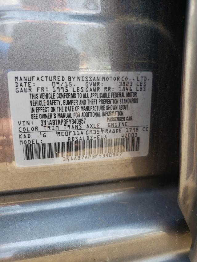 Photo 9 VIN: 3N1AB7AP3FY340957 - NISSAN SENTRA S 