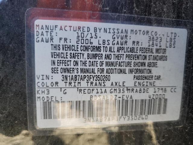 Photo 11 VIN: 3N1AB7AP3FY350260 - NISSAN SENTRA S 