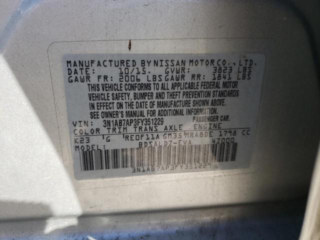 Photo 11 VIN: 3N1AB7AP3FY351229 - NISSAN SENTRA S 